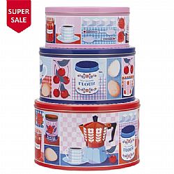 PINTER JOHNSON KITCHEN ΣΕΤ 3 ΣΤΡΟΓΓΥΛΩΝ ΤΜΧ. ΜΕΤΑΛΛΙΚΩΝ ΚΟΥΤΙΩΝ