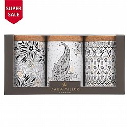 SARA MILLER ARTISANNE NOIR ΣΤΡΟΓΓ. ΣΕΤ 3 ΤΜΧ. ΜΕΤ/Κ. ME ΚΑΠΑΚΙ ΦΕΛΛΟΥ